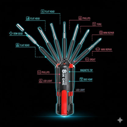 8 in 1 Multi Screwdriver with 6 LED @ Just Rs.1999/-