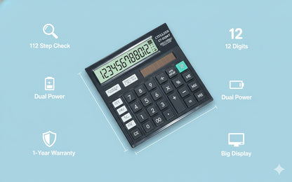 Durable Design AB-512 12-LCD Display Calculator(Black)